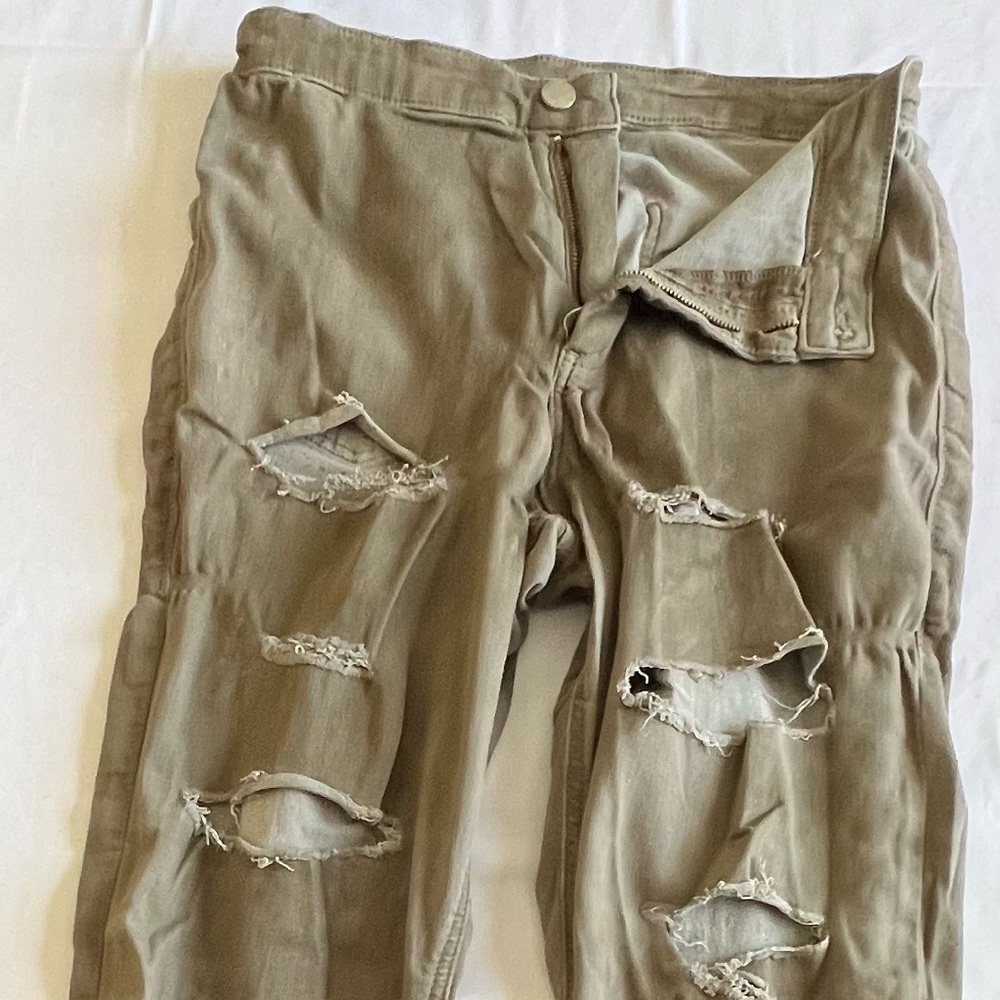 Top shop size 30 moto pants in army green